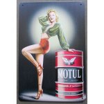 Plaque huile motul pin up blonde style marilyn monroe 30x20cm tole Plaque huile motul pin up blonde style marilyn monroe 30x20cm tole