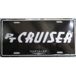 Plaque d'immatriculation decorative pt cruiser noire et blanche license plate