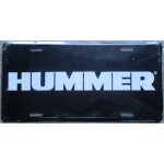 Plaque d immatriculation hummer blanc sur noir tole deco