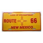 Plaque d immatriculation route 66 new mexico jaune tole usa