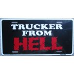 Plaque d immatriculation truker from hell pub camion routier