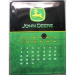 Plaque john deere calendrier perpetuel 40cm noir et vert ferme relief tole pub affiche