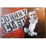 Plaque johnny cash sur fond rouge real rock & roll e tole 30x20 cm deco affiche pub musique