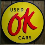 Plaque ok usec cars 60cm tole deco garage vente voiture usa