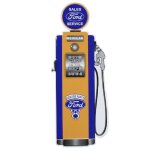 Plaque pompe a essence ford v8 tole deco garage 76cm