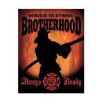 Plaque pompier always ready brotherhood affiche tole usa