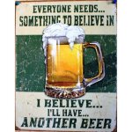 Plaque publicitaire another beer 1 verre a biere tole bar us