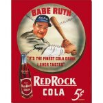 Plaque soda red rock cola baseball babe ruth tole deco bar Plaque soda red rock cola baseball babe ruth tole deco bar