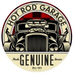 Plaque tole epaisse hot rod garage genuine dco garage us