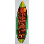 Plaque tole epaisse tiki bois planche de surf deco loft dine
