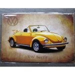 Plaque vw cox cab orange deco bar diner loft volkswagen