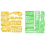 Pochoirs de dessin d'architecture, outil de dessin technique avec 10 mod�les de mesure, mod�le circulaire, ...