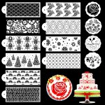 Pochoir floral pour décoration de gâteaux, 14 pièces Pochoir floral pour décoration de gâteaux, 14 pièces