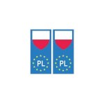 Pologne polska europe drapeau autocollant - couleur : droits - angles : droits