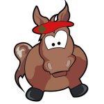 Poney basque beret croix sticker adhesif logo2 - taille : 17 cm