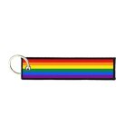 Port cles clef cle homme femme tissu brode imprime drapeau arc en ciel rainbow