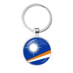 Porte - cl cabochon en verre, 25mm, drapeau national des les salomon, du vanuatu, du tutu, des maldives, ...