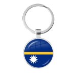 Porte - cl cabochon en verre, 25mm, drapeau national des les salomon, du vanuatu, du tutu, des maldives, ...