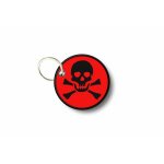 Porte cle cles clef brode patch ecusson biker pirate tete de mort a