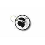 Porte cle cles clef brode patch ecusson drapeau corse tete de maure corsica