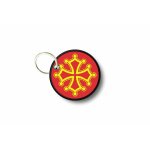 Porte cle cles clef brode patch ecusson drapeau croix occitane occitan