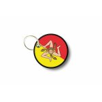 Porte cle cles clef brode patch ecusson drapeau sicile sicilia sicily