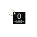 Porte cle cles clef brode patch ecusson morale groupe sanguin militaire o - noir Porte cle cles clef brode patch ecusson morale groupe sanguin militaire o - noir