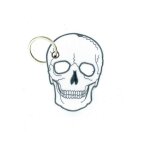 Porte cle cles clef brode patch ecusson morale militaire biker tete de mort