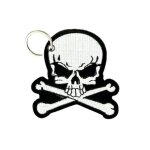 Porte cle cles clef brode patch ecusson morale tete de mort biker motard