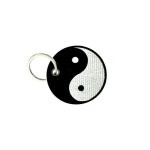 Porte cle cles clef brode patch ecusson morale ying yang peace and love