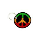 Porte cle cles clef brode patch ecusson peace and love rasta jamaique ethiopie