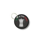 Porte cles cl� clefs rond imprime double face cafe italien cafetiere expresso