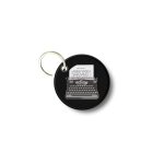 Porte cles cl� clefs rond imprime double face machine a ecrire dactylo