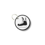 Porte cles cl� clefs rond imprime double face patin hockey