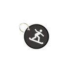Porte cles cl� clefs rond imprime double face snowboard snow