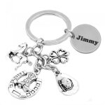 Porte - clés cowboy cheval chapeau trèfle gravure personnalisée sur médaille Porte - clés cowboy cheval chapeau trèfle gravure personnalisée sur médaille
