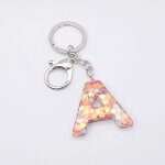 Porte cl�s cr�atif en acrylique avec 26 lettres initiales, pendentif pour sac a main ou a dos, bijoux ...