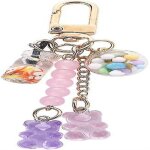Porte - cls ours gommeux en rsine couleur bonbon, breloques d'animaux mignons pour cls de voiture