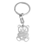Porte - clés ourson petit coeur argenté Porte - clés ourson petit coeur argenté