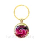 Porte - cl avec plumes de paon, cabochon en verre mandala, bijoux bouddhisme pour hommes et femmes, ...