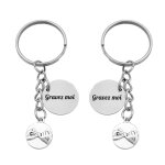 Porte - cls promesse du petit doigt argent lot de 2 gravure personnalise sur mdaille