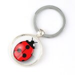 Porte cls vintage en mtal interchangeable, cabochon en verre coccinelle, rglage vierge, bricolage ...