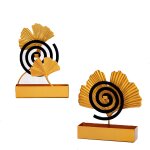 Porte - encens anti - moustiques en feuille de ginkgo (lot de 2)