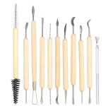 Poterie d'argile sculpture outils p�te polym�re art projets sculpture couteau avec manche en bois kit ...
