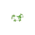 Pottok cheval autocollant sticker adhesif - taille : 4 cm - couleur : rouge