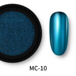 Poudre paillete mtallique effet miroir pour ongles, 1 bote, poudre colore, effet mtallique, or, ...