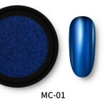 Poudre paillete mtallique effet miroir pour ongles, 1 bote, poudre colore, effet mtallique, or, ...