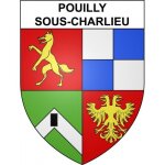 Pouilly - sous - charlieu 42 ville sticker blason ecusson autocollant adh�sif - taille : 12 cm