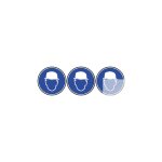 Protection tte obligatoire - 3fois 10cm - sticker / autocollant