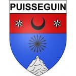 Puisseguin 33 ville stickers blason autocollant adhsif - taille : 8 cm